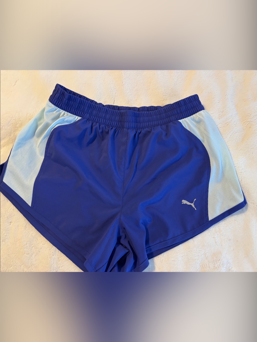 Puma Men's Royal Blue Athletic Shorts with Light Blue Accents